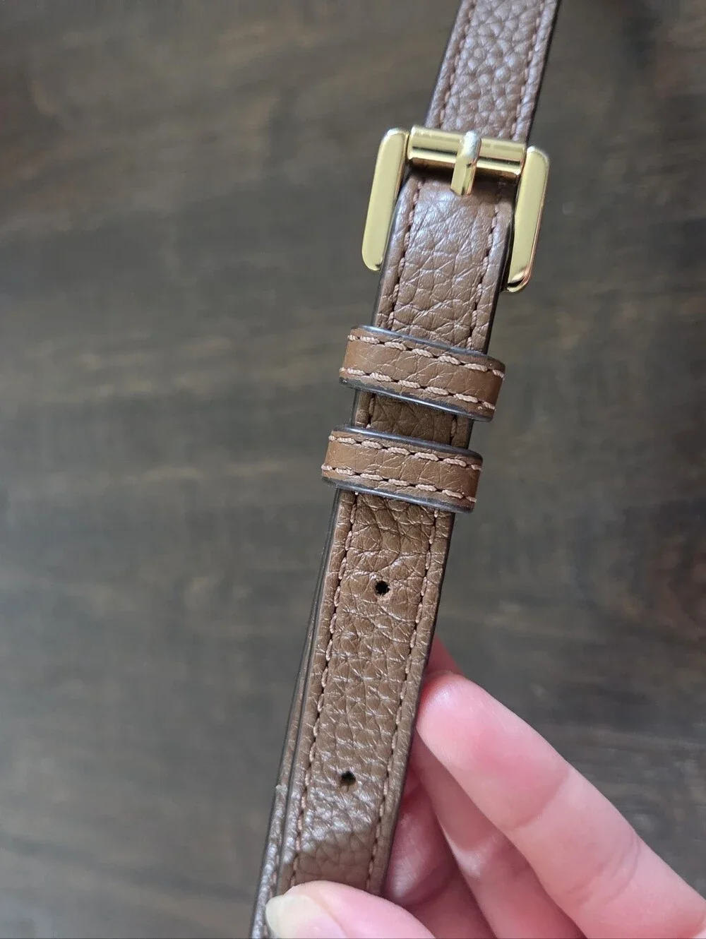 Michael Kors Replacement Crossbody Strap Brown Pebble Leather Gold Hardware 43